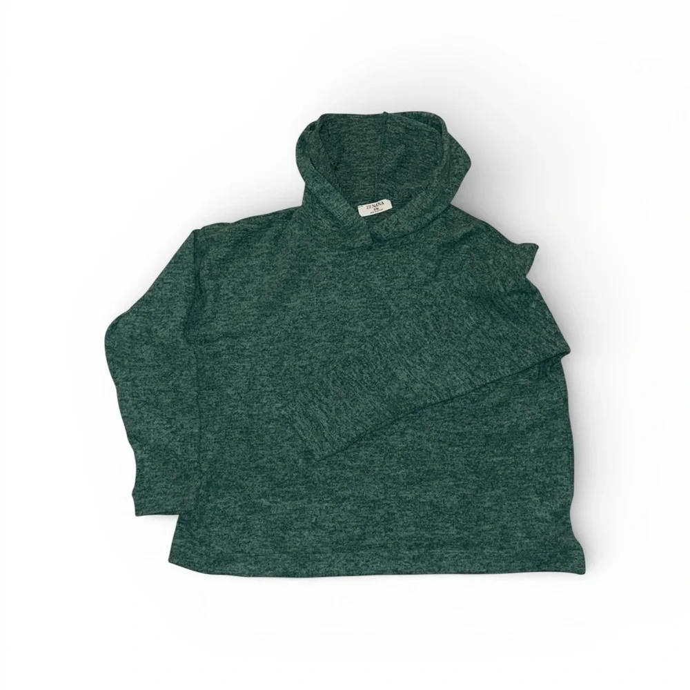 Zenana Oversized Hooded Sweater Soft Luxe Feel Slouchy Lounge Top Green S/M - Picture 2 of 4